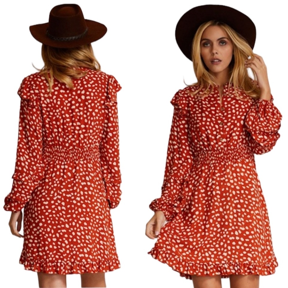 ♥️🎈NWT RED WHITE POLKADOT DRESS - Picture 6 of 15